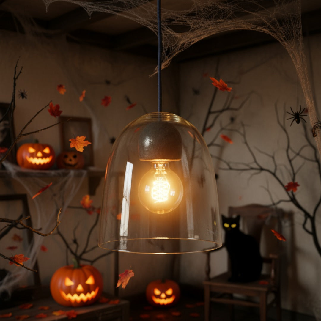 Blown Glass Lamp with Terracotta Socket Cover