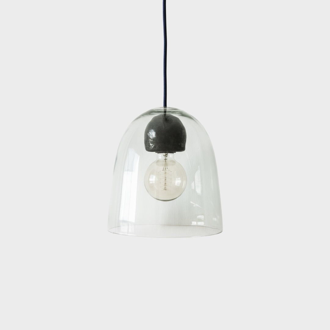 Blown Glass Lamp with Terracotta Socket Cover