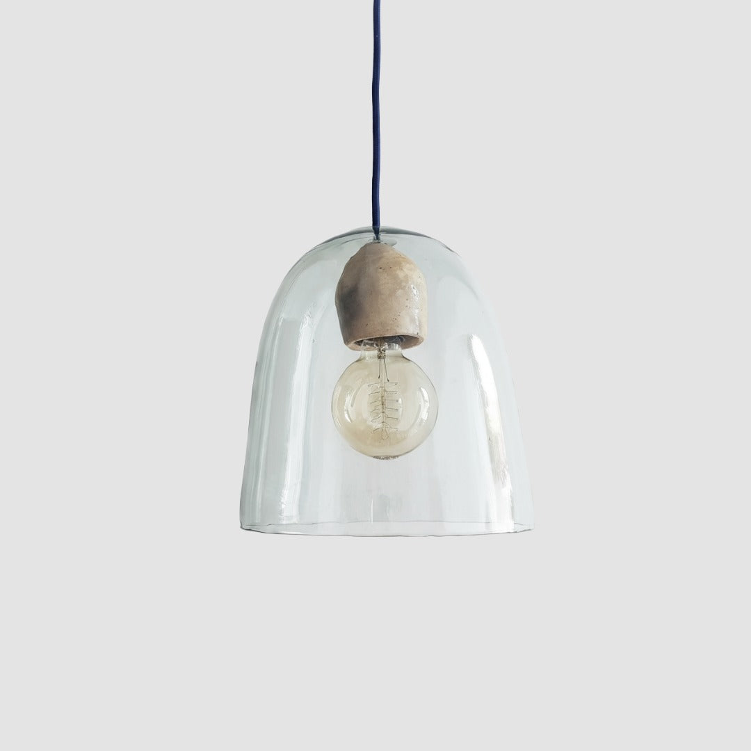Blown Glass Lamp with Terracotta Socket Cover