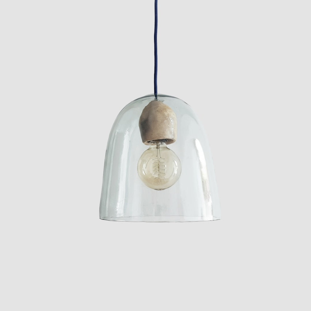 Blown Glass Lamp with Terracotta Socket Cover
