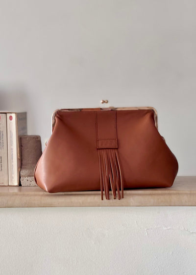 Leather Clutch – Camel