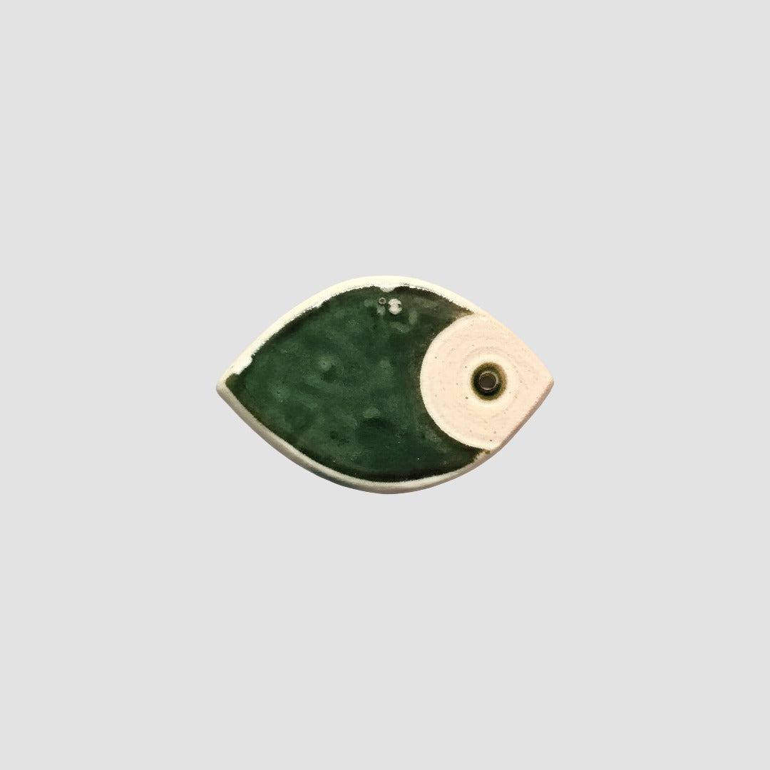 Ceramic Wall Ornament Set of 4- Deep Green