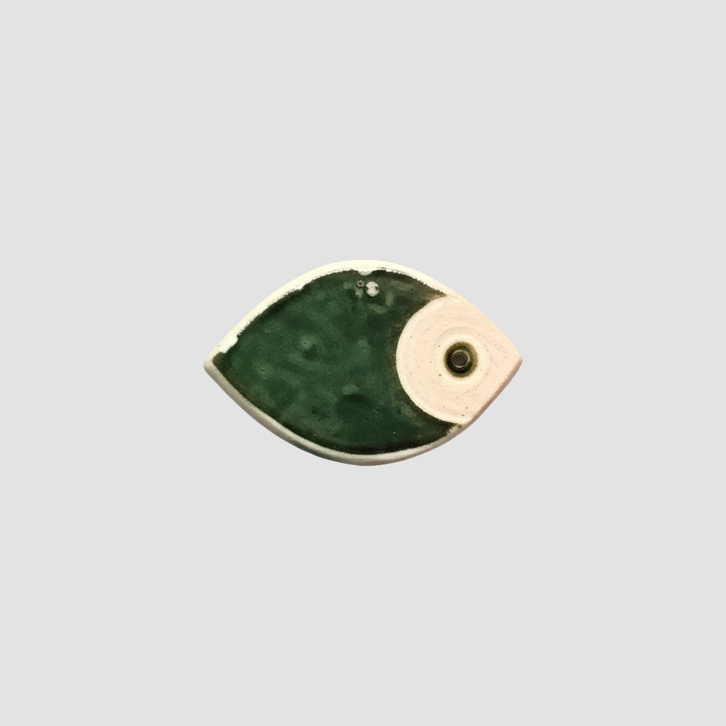 Ceramic Wall Ornament Set of 4- Deep Green