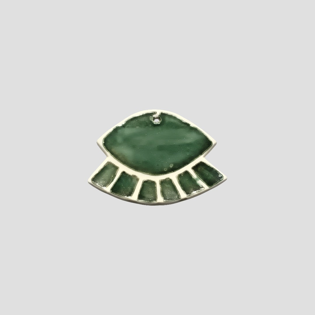Ceramic Wall Ornament Set of 4- Deep Green