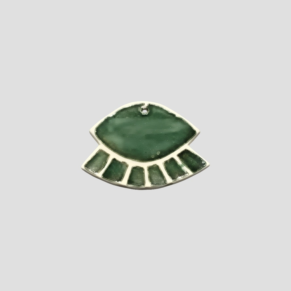 Ceramic Wall Ornament Set of 4- Deep Green
