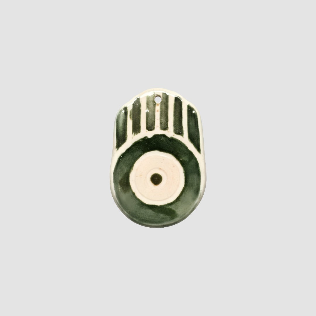 Ceramic Wall Ornament Set of 4- Deep Green