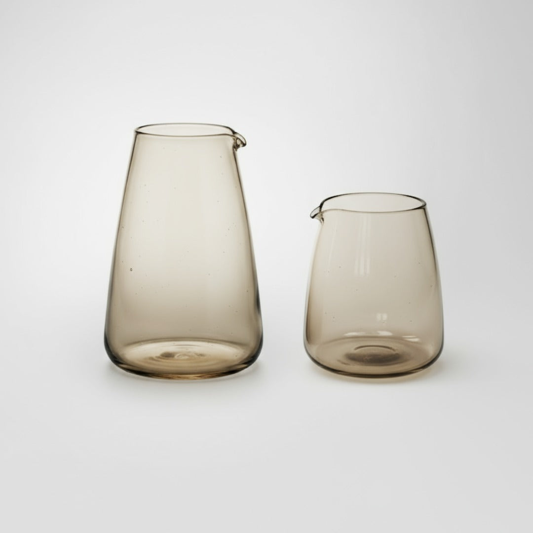 Grey Glass Blown Handmade Water Jug