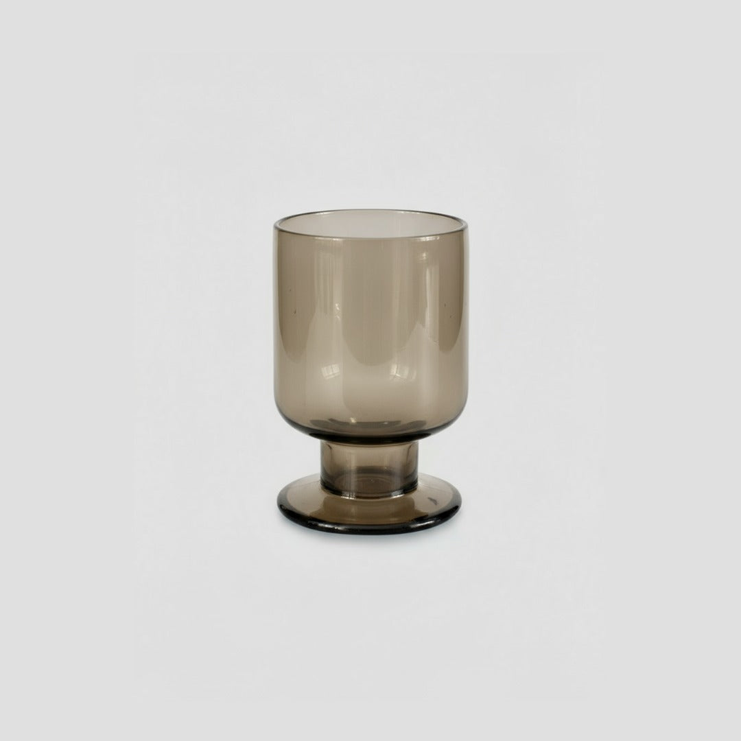 Handmade blown Glass Goblet, Honey Amber Colour