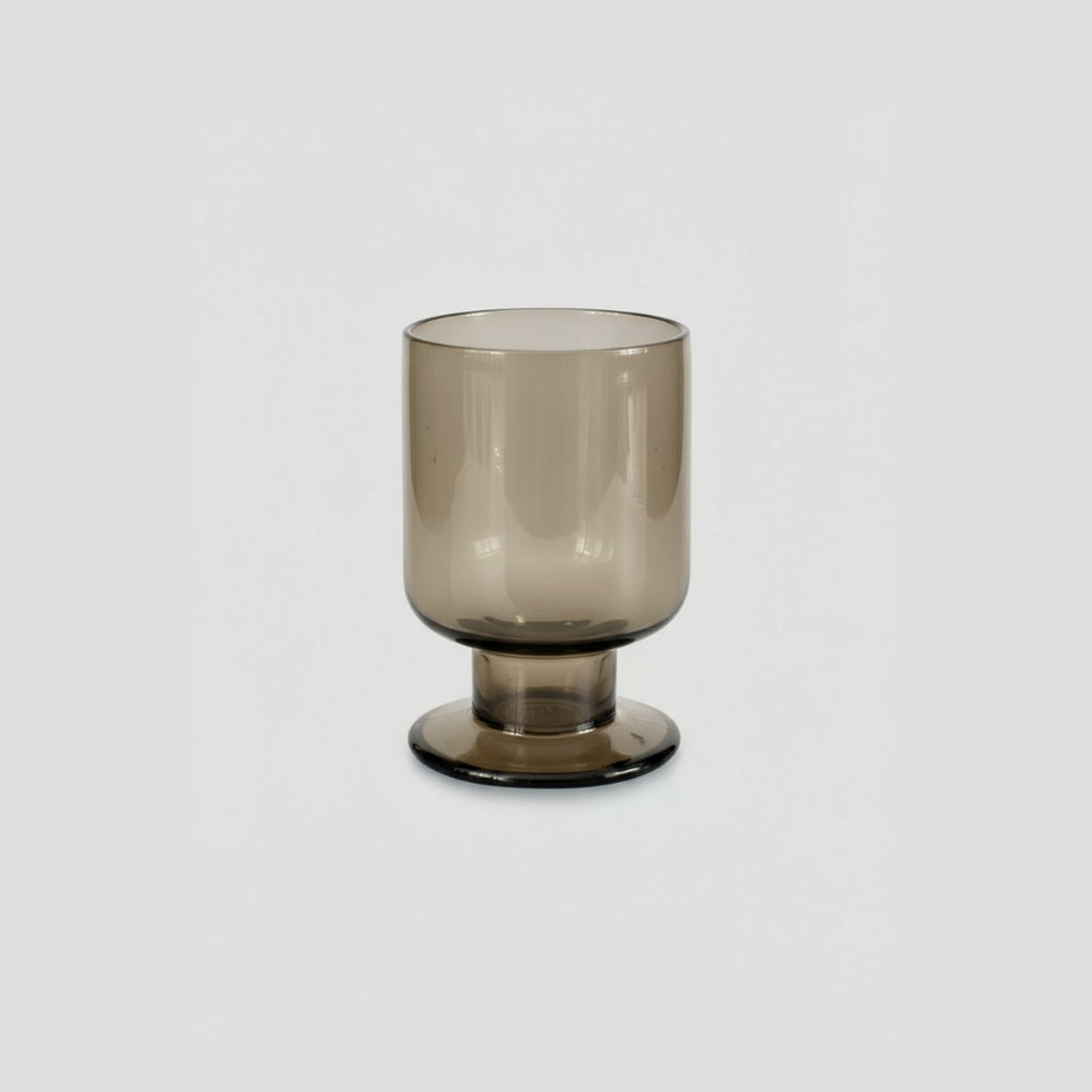 Handmade blown Glass Goblet, Honey Amber Colour