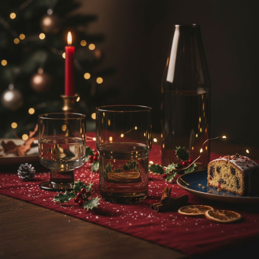 Handmade blown Glass Goblet, Honey Amber Colour