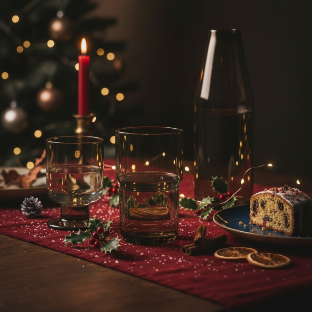 Handmade blown Glass Goblet, Honey Amber Colour