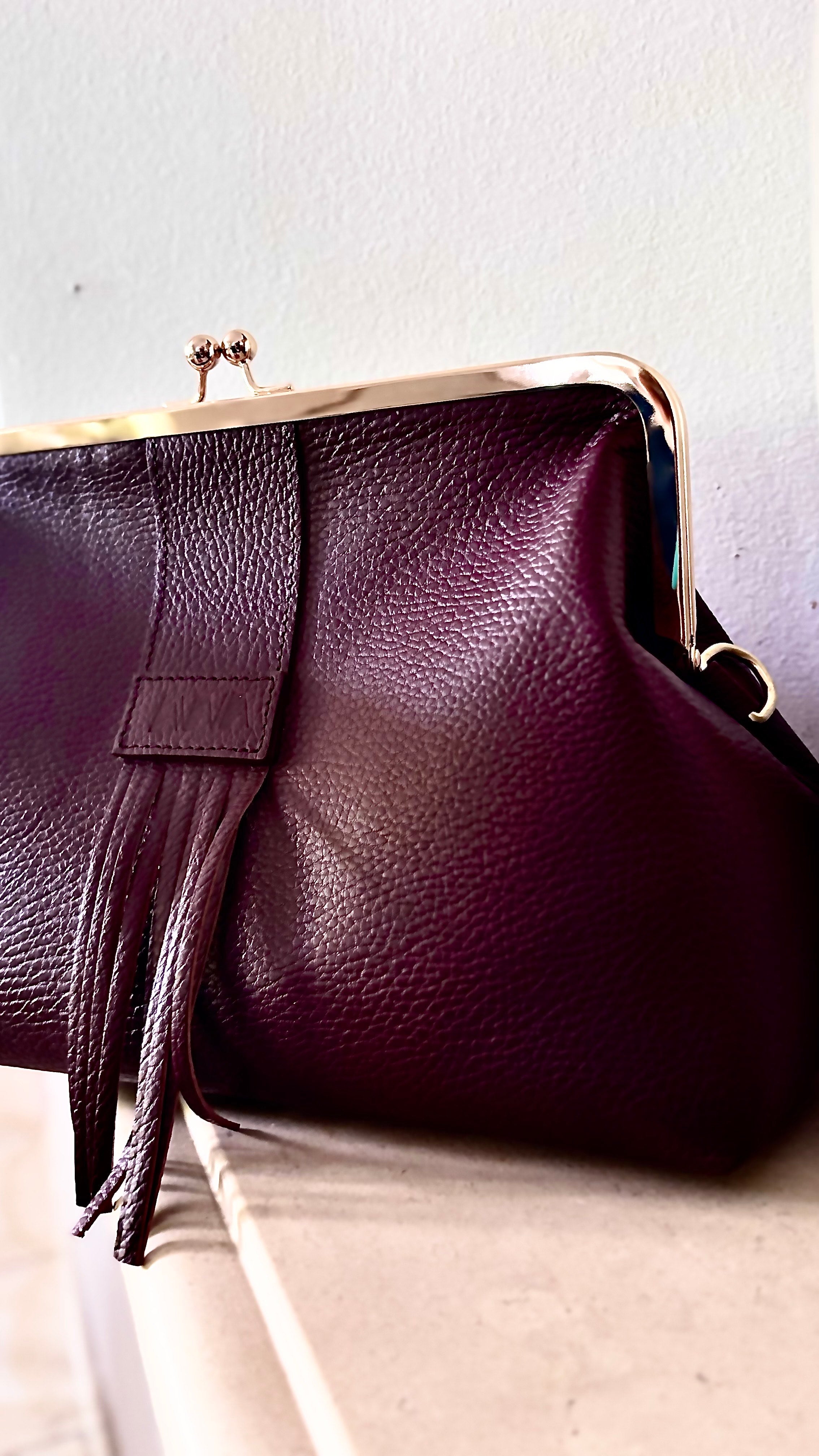Leather Clutch – Burgundy