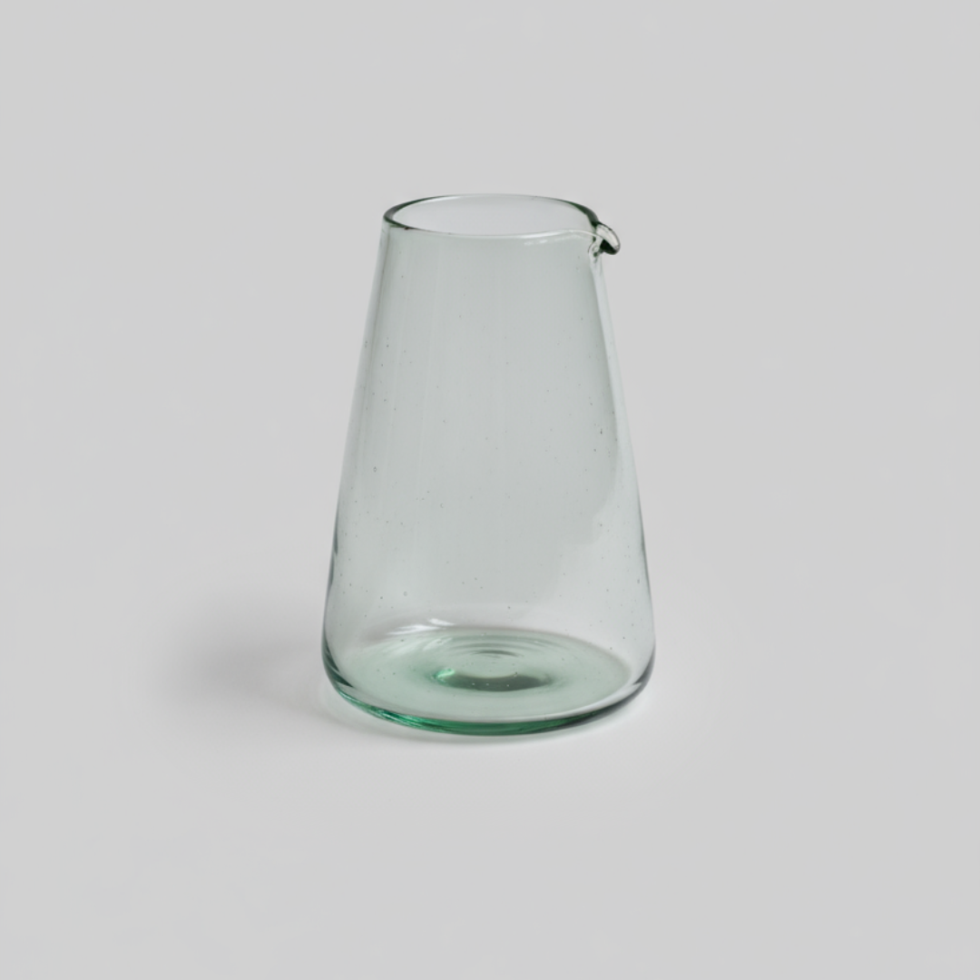 Hand-Blown Glass Pitcher – Clear