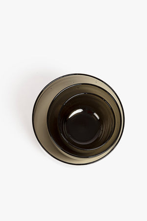 Hand-Blown Glass Serving Bowl Set – Mineral Grey