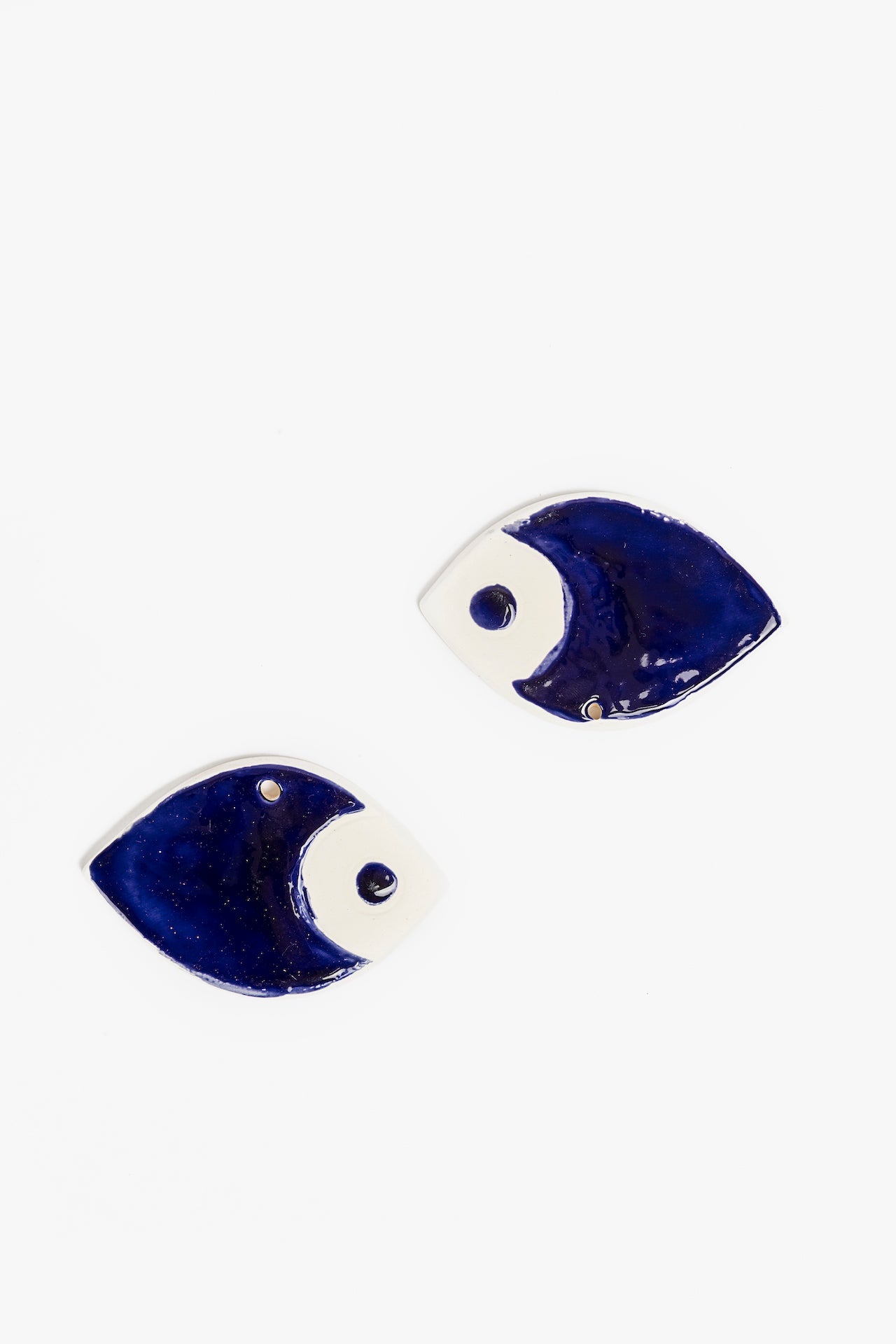 Ceramic Wall Ornament Set of 4 - Blue Electric