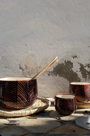 Terracotta Ceramic Serving Bowl Set